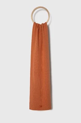 Calvin Klein szalik z domieszką wełny kolor pomarańczowy gładki