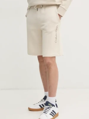 Calvin Klein szorty bawełniane kolor beżowy K10K114121