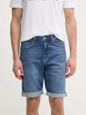 Calvin Klein szorty jeansowe męskie kolor niebieski K10K114075
