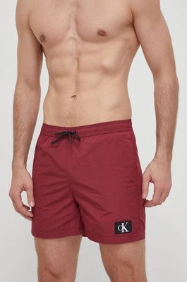 Calvin Klein szorty kąpielowe kolor bordowy