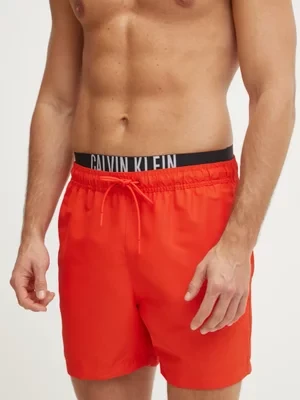 Calvin Klein szorty kąpielowe kolor czerwony KM0KM01093