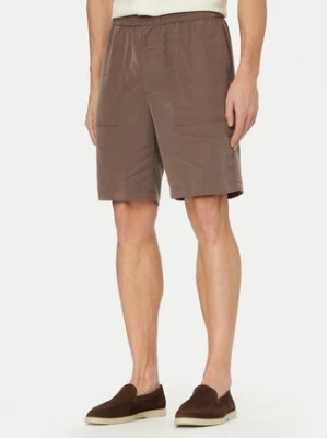 Calvin Klein Szorty materiałowe LV04LF614G Brązowy Relaxed Fit