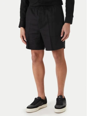 Calvin Klein Szorty materiałowe LV04LF620G Czarny Straight Fit