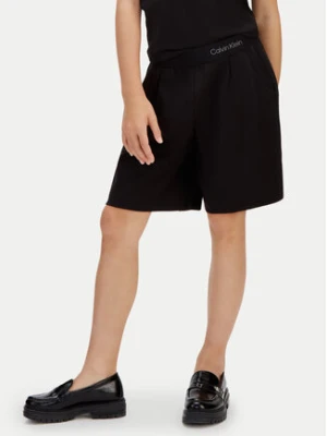 Calvin Klein Szorty materiałowe Punto Milano LVCKSJC21G Czarny Relaxed Fit
