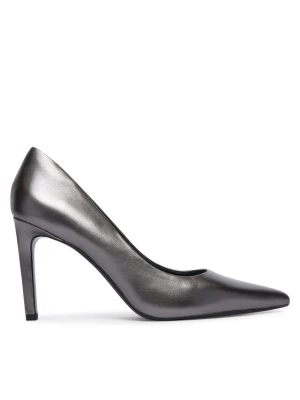Calvin Klein Szpilki Ess Stiletto 90 Met Lth HW0HW03436 Szary ciemny