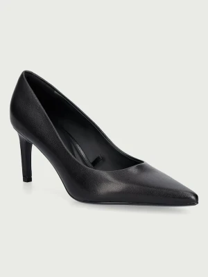 Calvin Klein szpilki skórzane ESS STILET 70 POLISHED LTH czarny