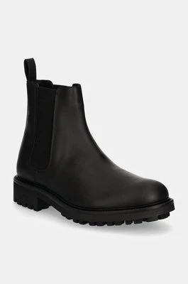 Calvin Klein sztyblety skórzane CHELSEA BOOT RUB męskie kolor czarny HM0HM01610