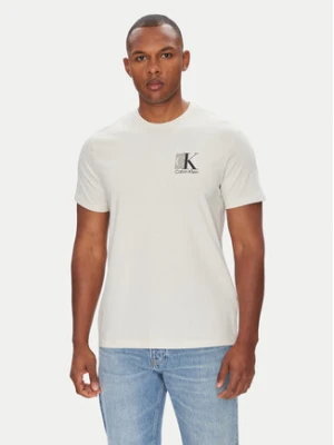 Calvin Klein T-Shirt Abstract Graphic LV04RC853G Écru Regular Fit