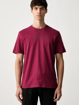 Calvin Klein T-shirt basic męski bawełniany bordowy