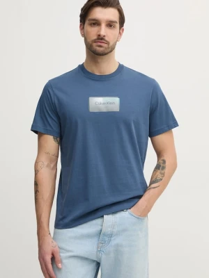 Calvin Klein t-shirt bawełniany niebieski