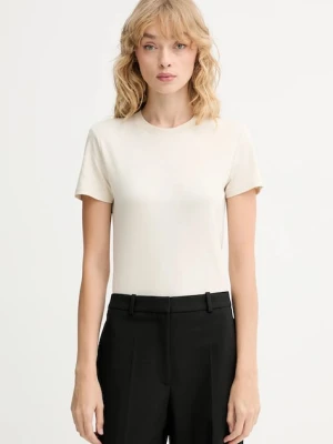 Calvin Klein t-shirt bawełniany damski kolor beżowy LV044C216G