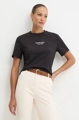 Calvin Klein t-shirt bawełniany damski kolor czarny K20K208064