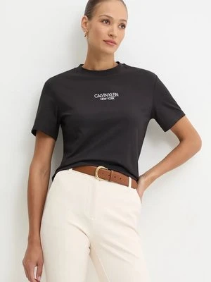 Calvin Klein t-shirt bawełniany damski kolor czarny K20K208064