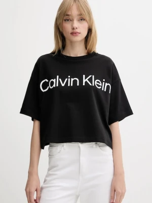Calvin Klein t-shirt bawełniany damski kolor czarny LV044C903G