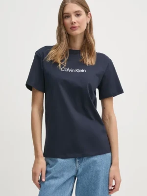 Zdjęcie produktu Calvin Klein t-shirt bawełniany damski kolor granatowy K20K205448