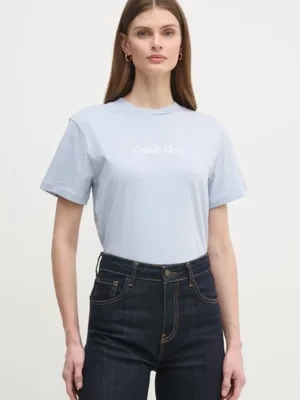 Calvin Klein t-shirt bawełniany damski kolor niebieski K20K205448