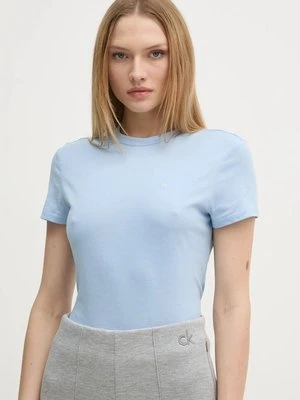 Calvin Klein t-shirt bawełniany damski kolor niebieski K20K208061