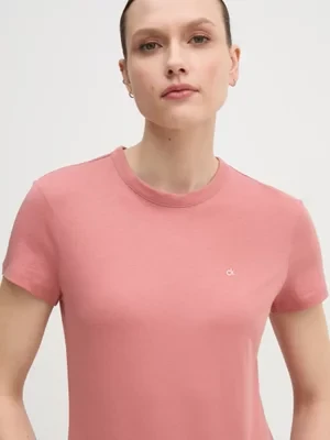 Calvin Klein t-shirt bawełniany damski kolor pomarańczowy K20K208061