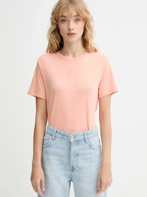 Calvin Klein t-shirt bawełniany damski kolor pomarańczowy LV044D201G