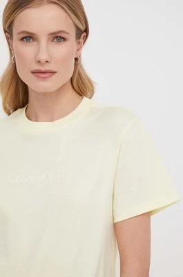 Calvin Klein t-shirt bawełniany damski kolor żółty