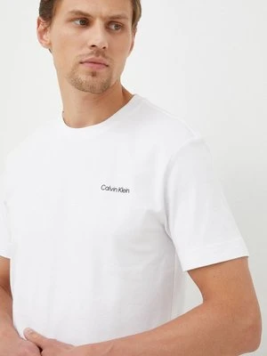 Calvin Klein t-shirt bawełniany kolor biały gładki