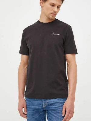 Calvin Klein t-shirt bawełniany kolor czarny gładki
