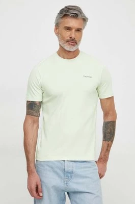 Calvin Klein t-shirt bawełniany męski kolor beżowy gładki