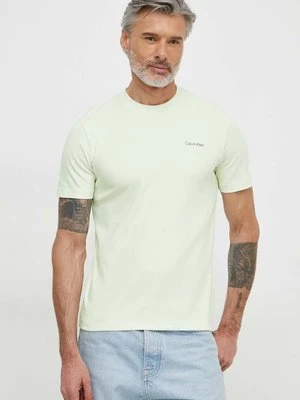 Calvin Klein t-shirt bawełniany męski kolor beżowy gładki