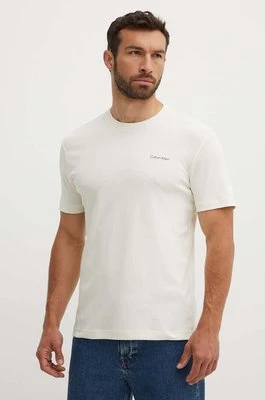 Calvin Klein t-shirt bawełniany męski kolor beżowy gładki K10K109894