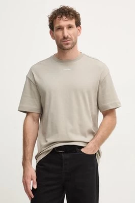 Calvin Klein t-shirt bawełniany męski kolor beżowy gładki K10K112487