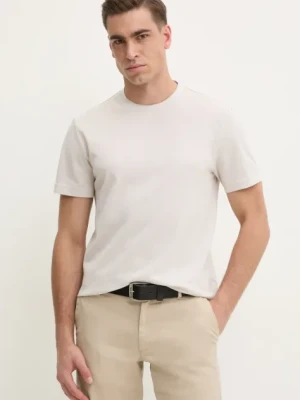 Calvin Klein t-shirt bawełniany męski kolor beżowy gładki K10K114166