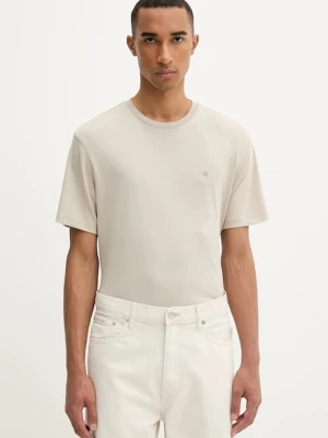 Calvin Klein t-shirt bawełniany męski kolor beżowy gładki LV04LB275G