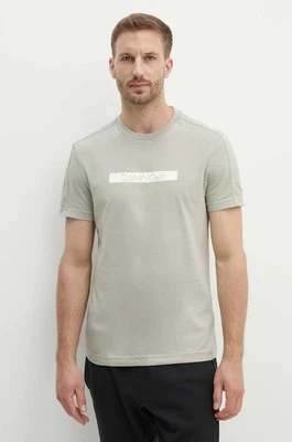 Calvin Klein t-shirt bawełniany męski kolor beżowy z nadrukiem K10K113110