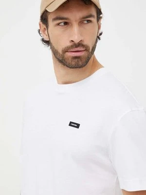 Calvin Klein t-shirt bawełniany męski kolor biały gładki