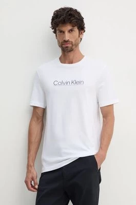 Calvin Klein t-shirt bawełniany męski kolor biały z aplikacją K10K113587