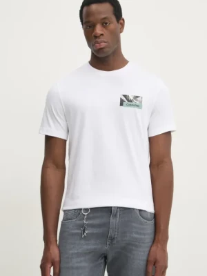 Calvin Klein t-shirt bawełniany męski kolor biały z nadrukiem K10K113799