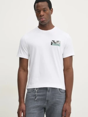 Calvin Klein t-shirt bawełniany męski kolor biały z nadrukiem K10K113799