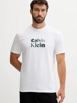 Calvin Klein t-shirt bawełniany męski kolor biały z nadrukiem LV04RD820G