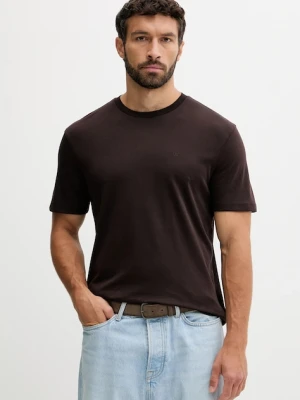Calvin Klein t-shirt bawełniany męski kolor brązowy gładki LV04LB275G