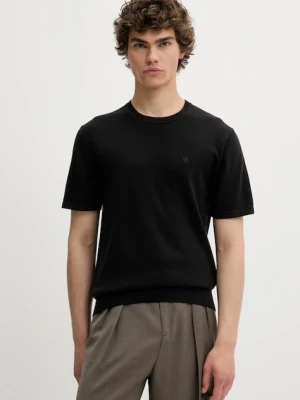 Calvin Klein t-shirt bawełniany męski kolor czarny gładki LV04LC333G