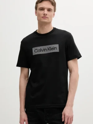 Calvin Klein t-shirt bawełniany męski kolor czarny z aplikacją K10K112491