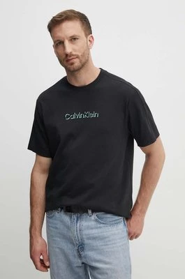 Calvin Klein t-shirt bawełniany męski kolor czarny z aplikacją K10K113105