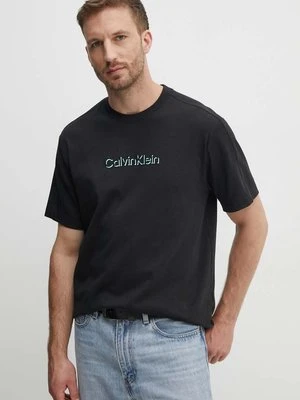 Calvin Klein t-shirt bawełniany męski kolor czarny z aplikacją K10K113105