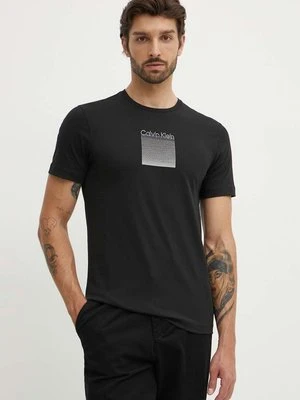 Calvin Klein t-shirt bawełniany męski kolor czarny z aplikacją K10K113107