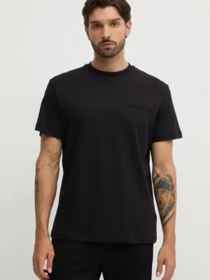 Calvin Klein t-shirt bawełniany męski kolor czarny z aplikacją K10K113737
