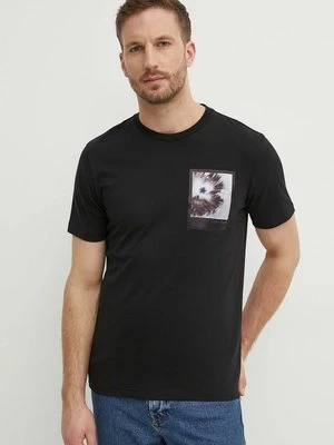 Calvin Klein t-shirt bawełniany męski kolor czarny z nadrukiem K10K112492