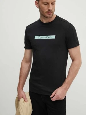 Calvin Klein t-shirt bawełniany męski kolor czarny z nadrukiem K10K113110