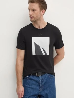 Calvin Klein t-shirt bawełniany męski kolor czarny z nadrukiem K10K113597