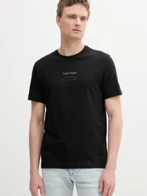 Calvin Klein t-shirt bawełniany męski kolor czarny z nadrukiem K10K114172