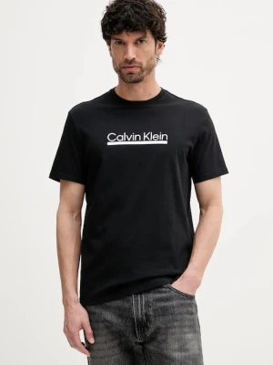 Calvin Klein t-shirt bawełniany męski kolor czarny z nadrukiem LV04RC852G
